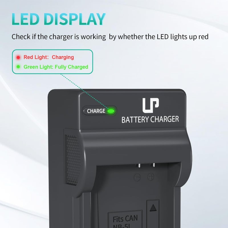 L & P NB-13L Battery Charger, Camera Charger with LED Display for Canon PowerShot SX620 HS, SX720 HS, SX730 HS, SX740 HS Digital, G1 X Mark III, G5 X, G7 X, G7 X Mark II, G9 X, G9 X Mark II Camera - Image 4